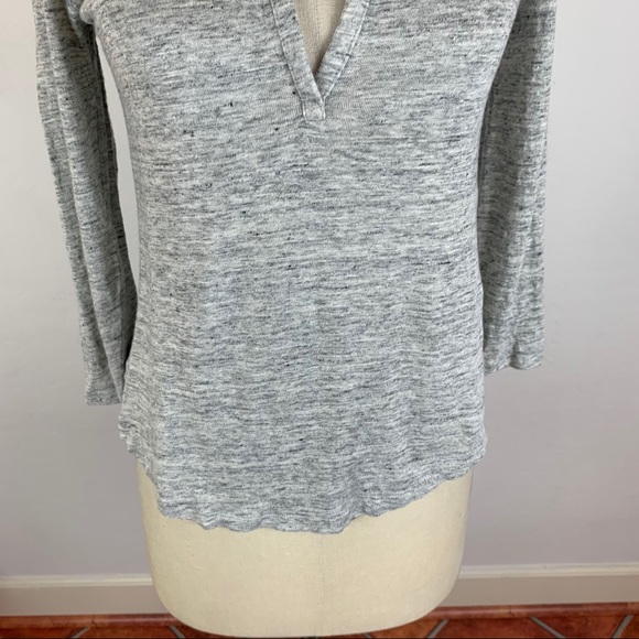 Athleta Heathered Grey Linen Tee - Picture 5 of 8